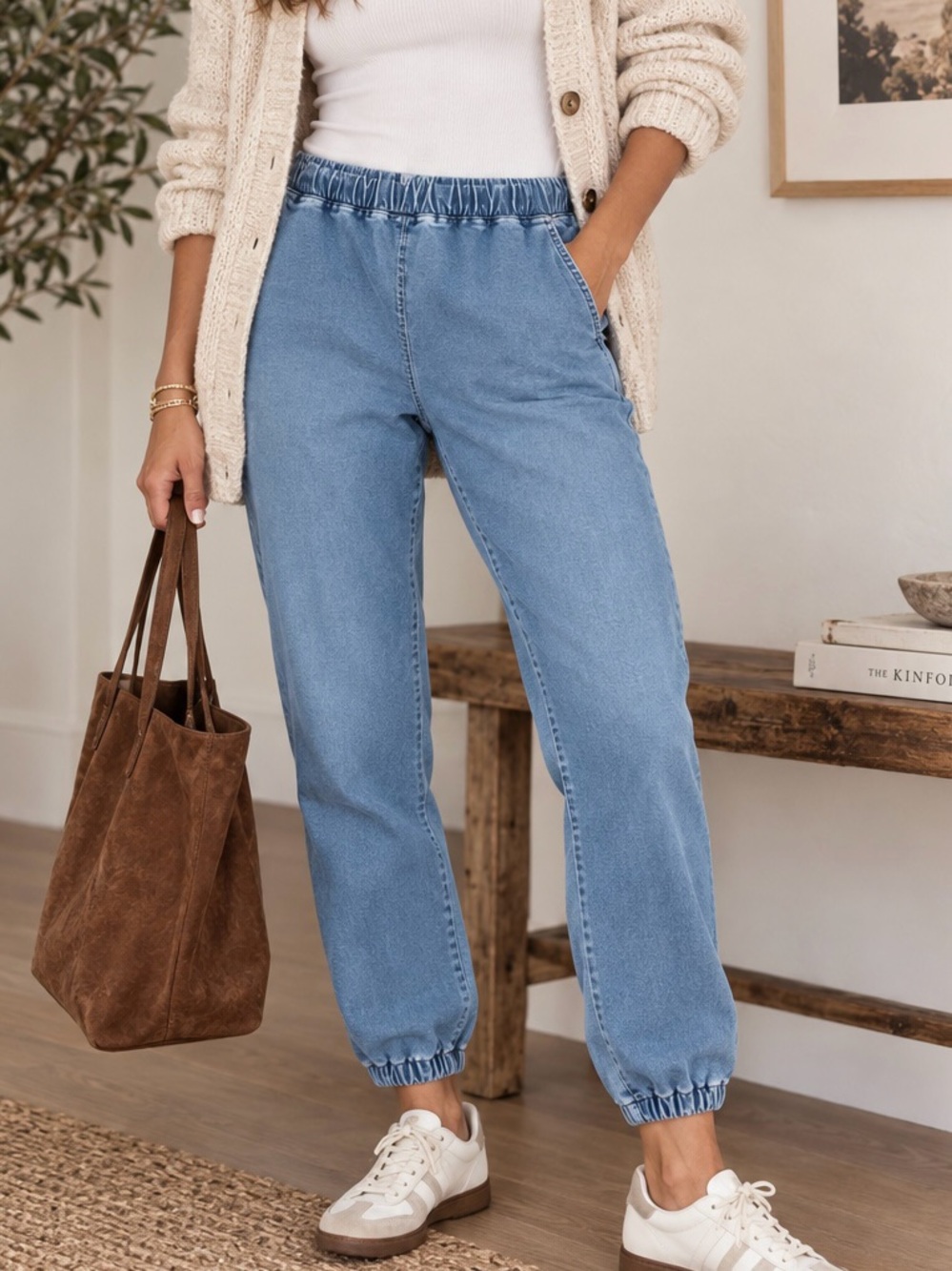 Madewell ‘Sweatpant Jeans’ in Super Stretch “Nealy” Wash Size Medium